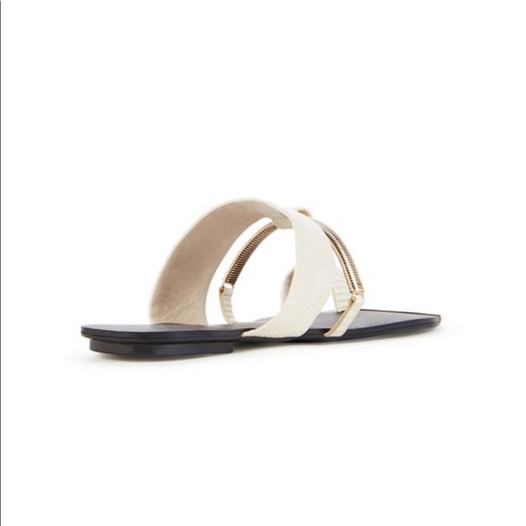 JustFab | Nude & Gold Snake Print Glam Chic Single Toe Sandals - Picture 7 of 9